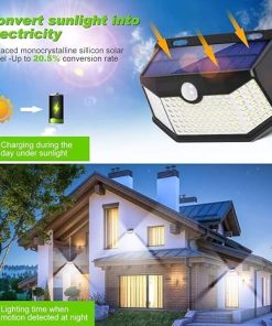 HMCITY Solar Outdoor Lights IP65 Waterproof with Motion Sensor 8 Pack 2