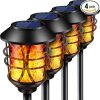 TomCare Solar Flickering Flame Torches Waterproof Outdoor Lights 4 Pack
