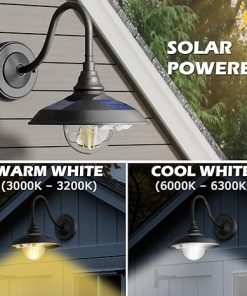 Solar Barn Light Outdoor with 3 Modes and Remote Motion Sensor 2 Pack 2