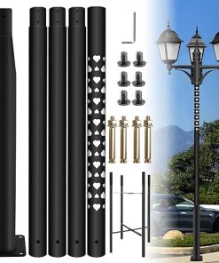 16 Ft Tall Heavy Duty Metal Street Light Pole for Outdoors