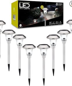Morvat Solar Powered LED Outdoor Path Lights for Garden and Yard