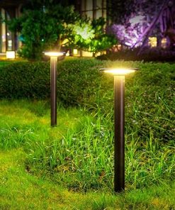 Solar LED Pathway Light Black Aluminum IP65 Waterproof Outdoor Lamp 2