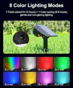 6 Pack Solar Powered Color Changing Landscape Spot Lights 24 LEDs 2