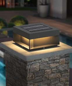 Modern Solar Post Light 7.9″ Waterproof LED Outdoor Pillar Lamp