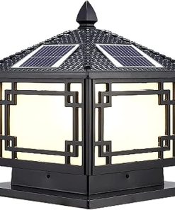 Solar Column Lamp Waterproof Aluminum Post Light for Outdoor Garden