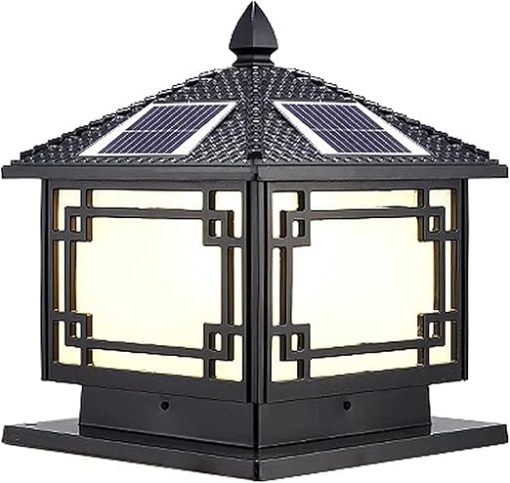 Traditional Solar Garden Post Light Waterproof Outdoor Lamp