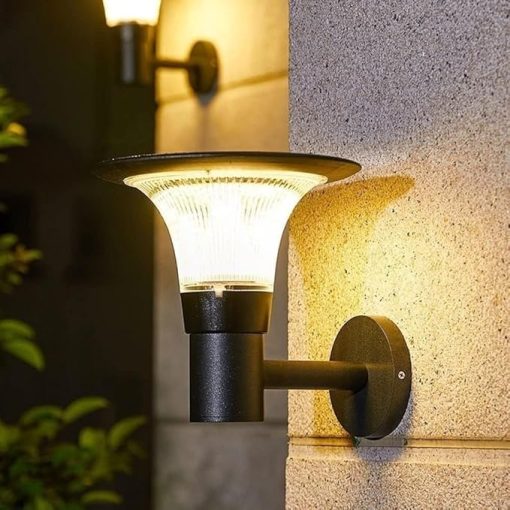Modern Waterproof Solar Wall Sconce Minimalist Dual Color Lighting