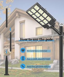 10Ft Metal Solar Lamp Post for Outdoor Street and Courtyard Lighting 2