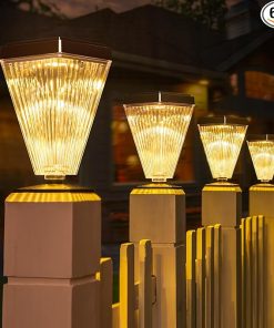 Solar Post Cap Lights for 4×4 5×5 6×6 Posts Waterproof Outdoor