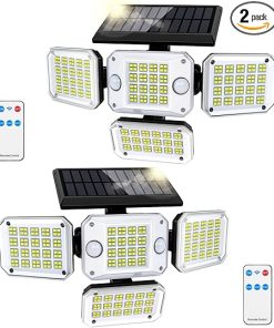 High Brightness Solar Outdoor Lights with Dual Motion Sensor – 2 Pack