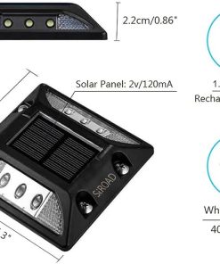Solar Driveway LED Lights IP68 Waterproof for Pathway Garden Yard 2
