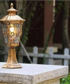 Outdoor LED Solar Garden Post Light Antique Aluminum Pillar Lamp 2