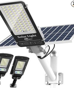 6500W Solar Street Lights 2Pack Waterproof Remote Control Outdoor