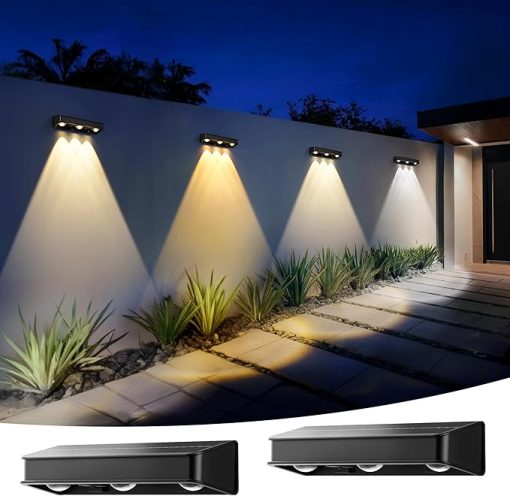 Outdoor Solar Spot Lights 4 Pack and Solar Fence Lights 2 Pack - Image 2