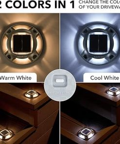 AGPTEK 12 Pack Solar Driveway Lights LED Waterproof Pathway Markers 2