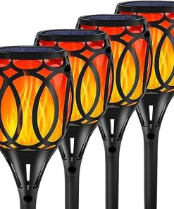 Flashing Solar Flame Light Waterproof Outdoor Landscape Garden Set