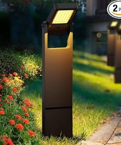 Outdoor Solar Pathway Lights 4 Pack Waterproof 40 LED Adjustable Heads