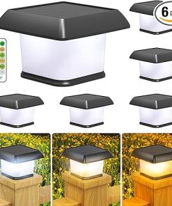 Solar Post Cap Lights Outdoor Waterproof 6 Pack LED Lighting