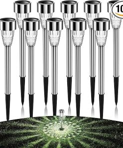 Outdoor Solar Garden Lights Water-Resistant LED Lighting 10-Pack