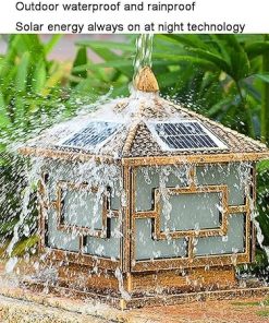 Waterproof Solar Outdoor Pillar Light for Retro Villa Decoration 2