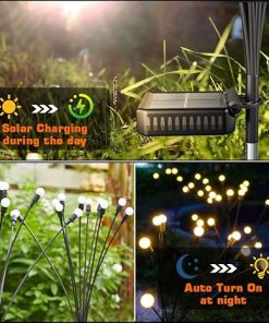 Arily 10 Pack Solar Powered Firefly Lights for Outdoor Decoration 2