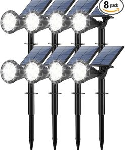Outdoor Waterproof Solar Spot Lights Adjustable 180° for Garden 8 Pack
