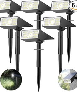 Outdoor Solar Spot Lights 6 Pack 56 LED Waterproof Landscape Lighting