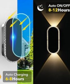 8 Pack RGBW Solar Fence Lights IP65 Waterproof Outdoor Up Down Lighting 2