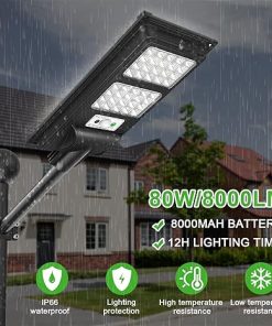 80W Solar Street Light 2 Pack Motion Sensor Remote Control IP66 2