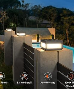 Modern Solar Post Lights 7.87 Inches Waterproof Outdoor Pillar Lamp 2