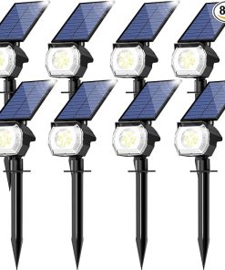 8 Pack Solar Spot Lights Outdoor Waterproof IP65 1000LM Landscape Lighting