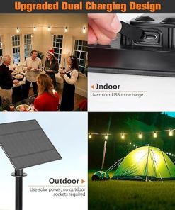 100FT Outdoor String Lights Waterproof 32 Shatterproof Bulbs 2