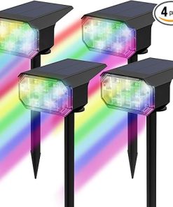 Outdoor Waterproof Solar Spot Lights with 66 LED Color Changing Design