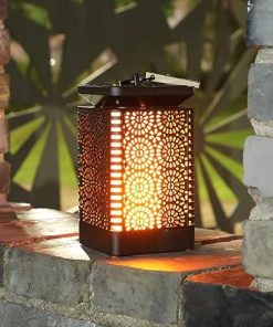 Creative Retro Solar Flame Light Waterproof Outdoor Hanging Lamp 2