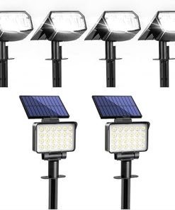 Outdoor Waterproof Solar Spot Lights 4 Pack with 63 LED Lighting Modes
