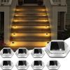 8 Pack Solar Deck Lights Waterproof Auto ON/OFF LED Outdoor Lighting