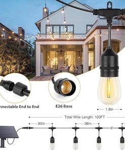 Solar String Lights Outdoor 50FT Pack Waterproof 30 Shatterproof Bulbs 2