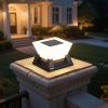Solar Post Lights, 11” Pillar Light Fixture, Waterproof Dusk to Dawn Fence Column Lantern with 3000K LED, Post Cap Lamp Outdoor Lighting for Patio Garden Driveway Deck Yard Entrance