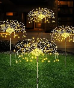 480 LED Solar Firework Lights 4 Pack Outdoor Garden Decor
