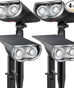Linkind Waterproof Solar Outdoor Lights 4 Pack for Garden Decor