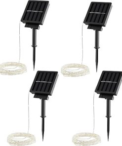 Solar-Powered 100 Warm White Fairy Lights 4-Pack by Pure Garden
