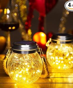 Solar Lanterns 4 Pack Waterproof LED Garden Lights for Outdoor Use 2