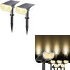 Set of 6 Solar Post Cap Lights Low Profile LED Copper 4″x4″ 4