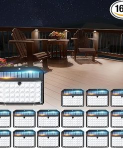 Solar Step Lights 16 Pack Waterproof Deck Lights for Outdoor Pathways