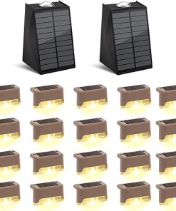 2 Pack Solar Wall Lights and 20 Pack Solar Deck Lights Waterproof