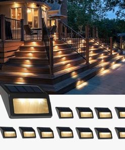 Waterproof Solar Powered Deck Step Lights for Outdoor Pathways