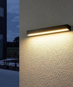 LED Black Wall Lights Solar Powered Outdoor Lighting for Garden Patio