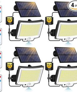3800LM Solar Outdoor Motion Sensor Lights with Remote and IP66 Rating
