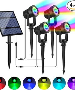RGB Solar Spot Lights 4-Pack Color Changing Waterproof Garden Lighting