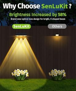 8 Pack Solar Fence Lights Waterproof 3 LED Wall Lighting Decor 2